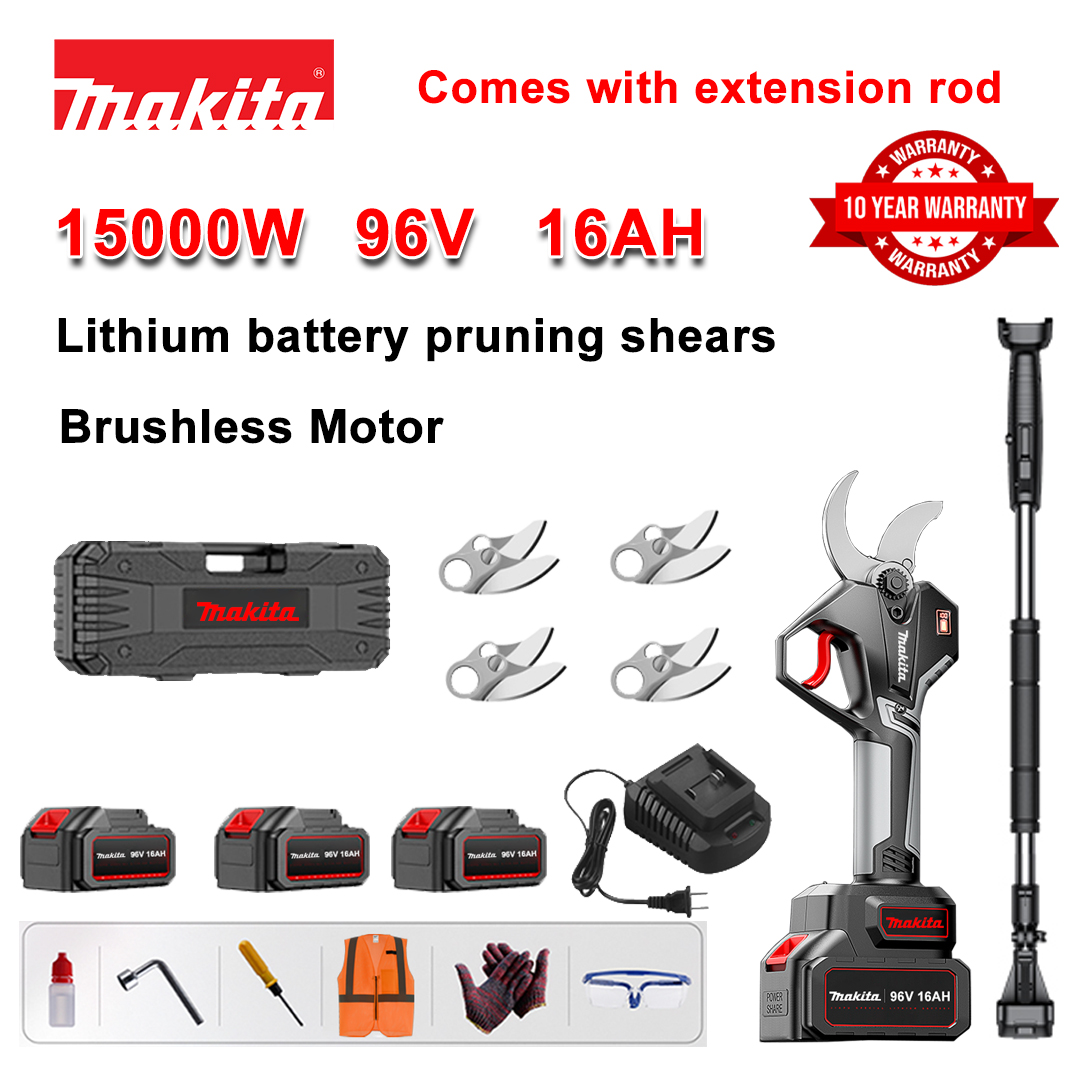 【Poste de extensión de 1,5-5 m】Motor sin escobillas de 15 000 W (duración de la batería de 36 h) + batería de 96 V 16 Ah + cuchillas de aleación SK9*4 + cargador + pantalla LED de potencia + juego completo de herramientas+ Garantía de 10 años